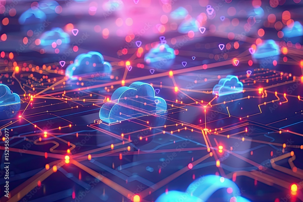 Poster clear pixel image of technology particle abstract background with glowing effects