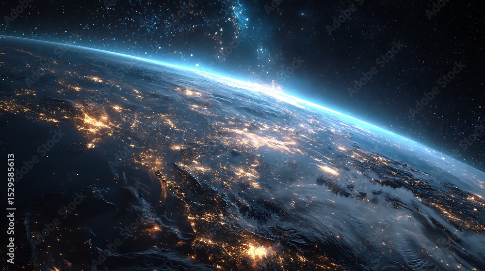 Poster planet earth view from space