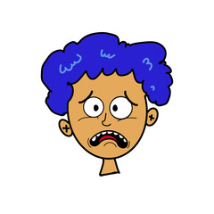 cartoon character scared face