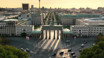 Establishing Aerial View Shot of Berlin, Germany