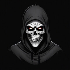 Skull and Skeleton Head Vector &ndash; Scary Halloween Death Illustration with Bones, Zombie, and Pirate Symbol Art in Dark Horror Style for Tattoo, Anatomy, and Fear Lovers