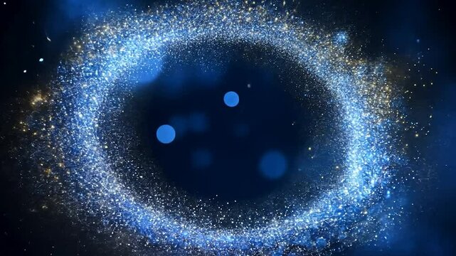 Enchanted Blue Sparkle Ring Abstract Background