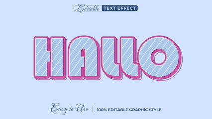 hallo 3d logo template editable text effect style