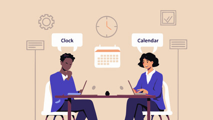 Business Colleagues Planning Meeting Schedule