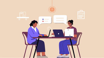 Two Women in a Business Meeting