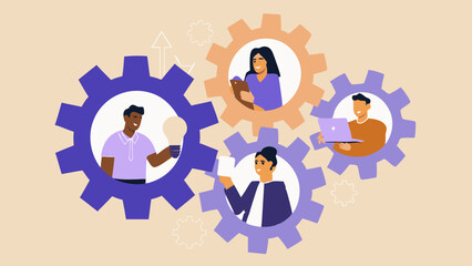 Teamwork and Collaboration Gears