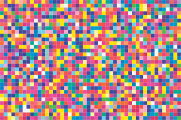 Fototapeta premium A vibrant vector background with small colorful squares adds dynamic energy, ideal for branding visuals, digital artwork, promotional content, and modern graphic designs.