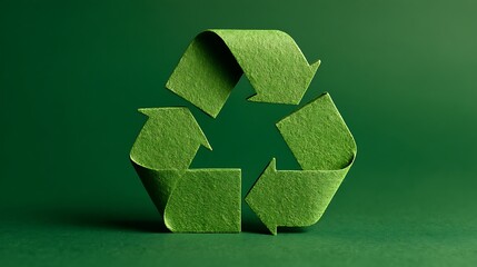 Green recycle symbol for ecological zero waste lifestyle, recycling concept