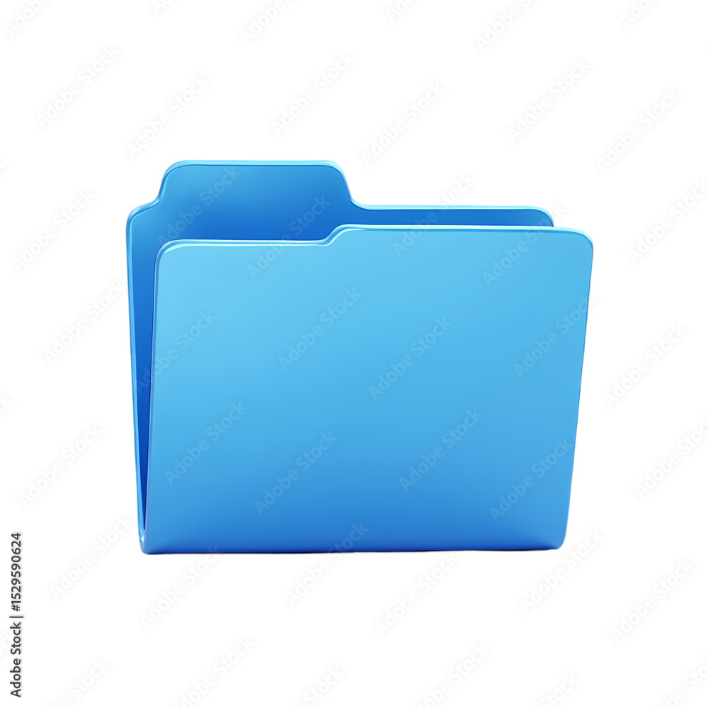 Poster isolated blue folder icon representing files isolated on transparent background