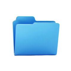 Isolated blue folder icon representing files isolated on transparent background