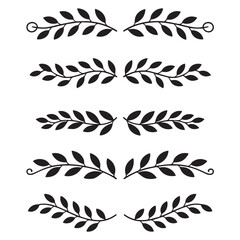 Cute hand drawn large vintage flower text dividers, arrows, flourishes and laurel vector design elements set for decoration