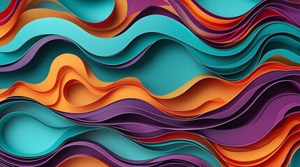 Vibrant Abstract Wave Pattern with Colorful Gradient Design