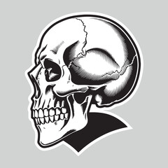 pirate flag with skull and crossbones on a black background. Classic symbol of piracy, danger, and warning. Vector illustration