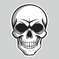pirate flag with skull and crossbones on a black background. Classic symbol of piracy, danger, and warning. Vector illustration