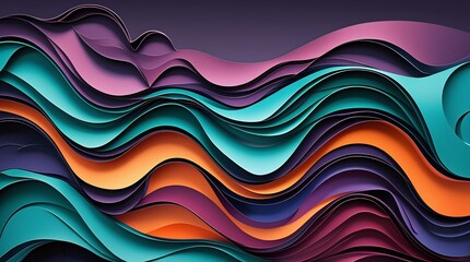 Vibrant Abstract Wave Pattern with Colorful Gradient Design