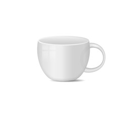 Espresso or tea cup vector. Realistic ceramic mug mockup PNG with shadow, front view. Ideal for branding, cafe menu, hot drink design, and breakfast icon collection.

