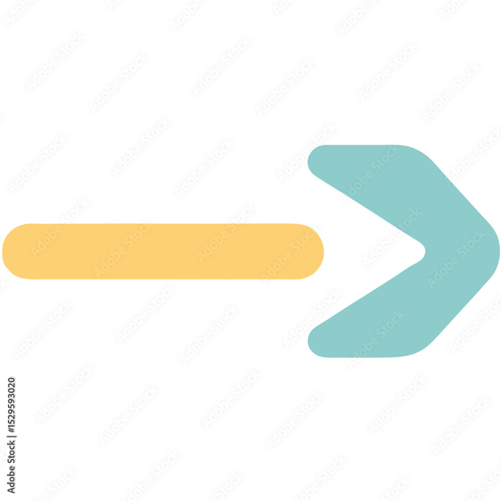 Poster simple colorful arrow indicating direction and forward movement