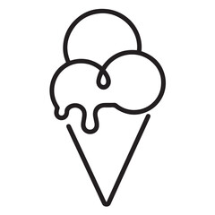 Ice Cream Cone Icon Vector Set