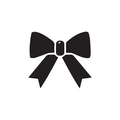 black bow on white background