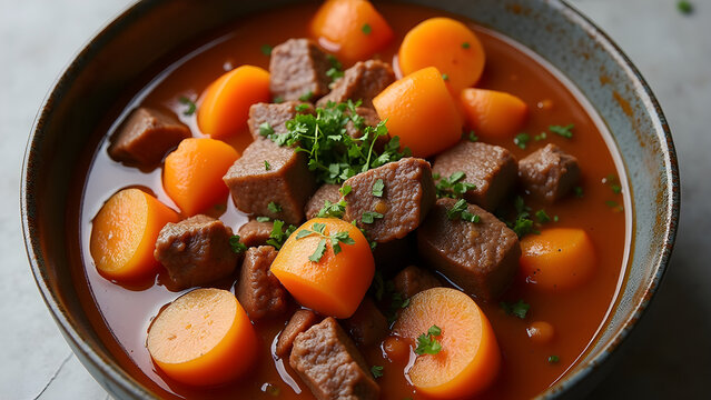 Top View Large Beef Stew, Food Image
