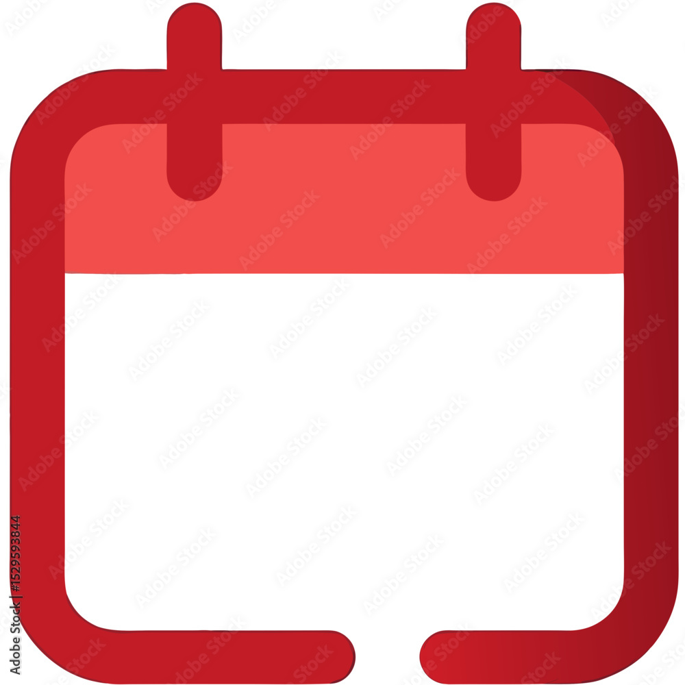 Poster simple red calendar icon with empty date space