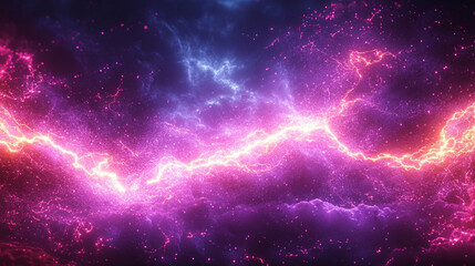 Obraz premium Abstract vibrant energy flow, cosmic electrical discharges in the atmosphere