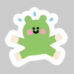 Adorable Green Frog Illustration