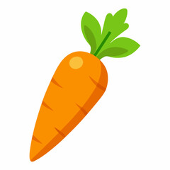 Simple Carrot Vector on White Background