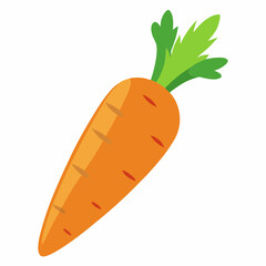 Simple Carrot Vector on White Background