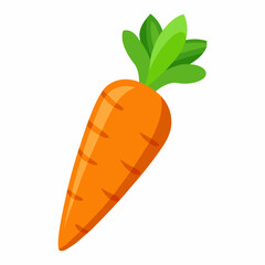 Simple Carrot Vector on White Background