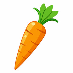 Simple Carrot Vector on White Background