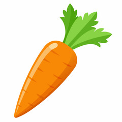 Simple Carrot Vector on White Background