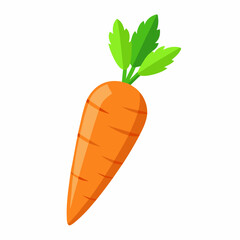 Simple Carrot Vector on White Background