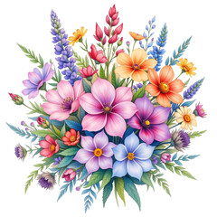 Vibrant flower bouquet floral arrangement digital artwork bright colors aesthetic nature inspired