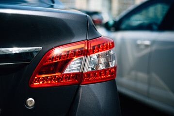 Rear light of a black car