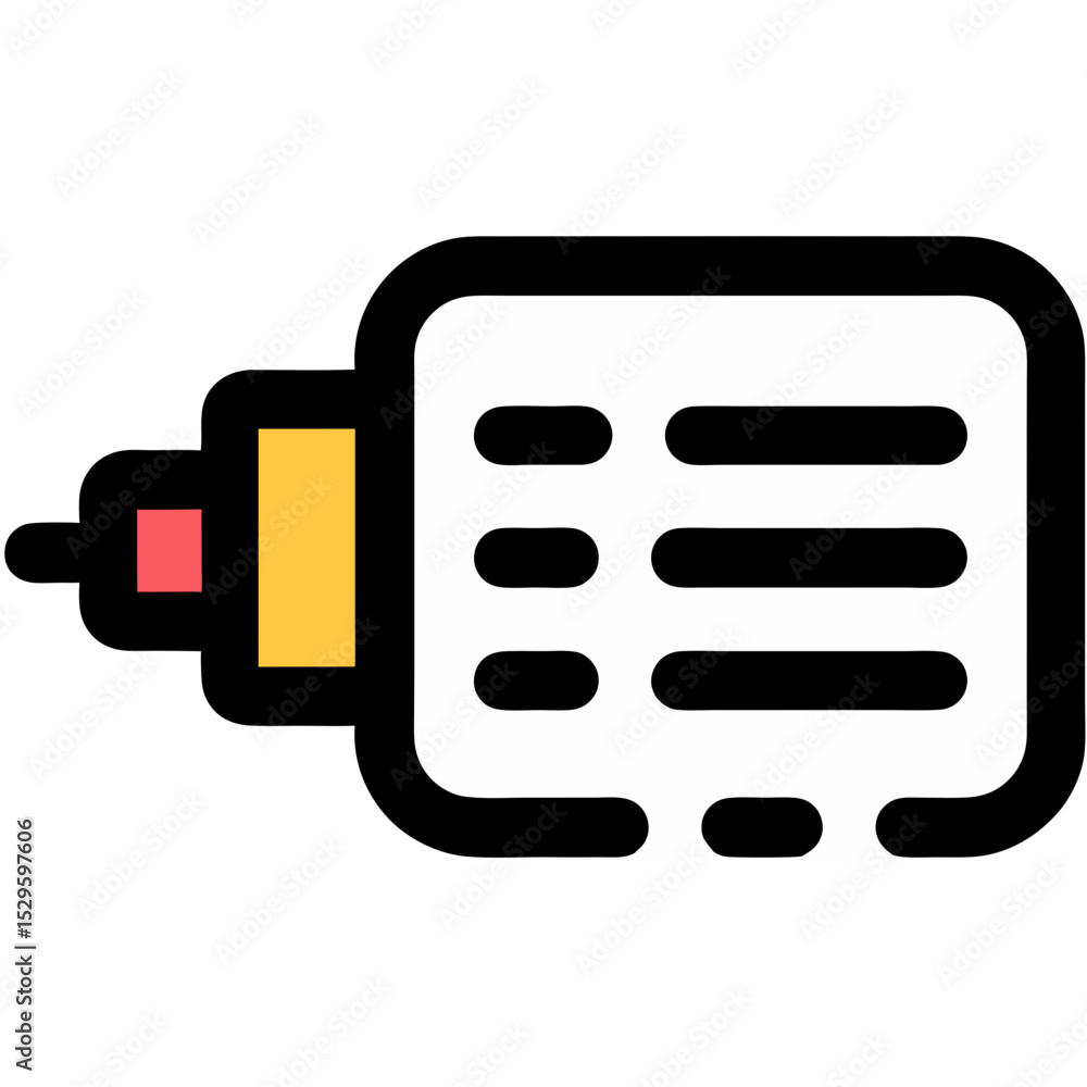 Poster stylized icon of data input device with cable
