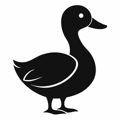 Simple duck silhouette design on a white background ideal for logos icons and graphic elements projects