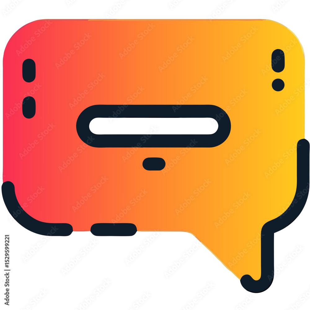 Poster stylized speech bubble with subtle color gradient