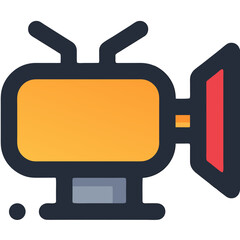 Obraz premium Stylized Vector Illustration of a RetroInspired Film Camera