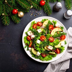 Vibrant gobo salad with tomatoes, avocado, and cucumbers served on a white plate for lunch