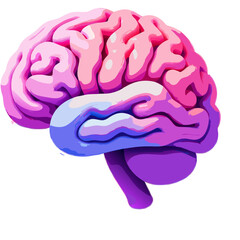 Vibrant Abstract Representation of a Human Brain