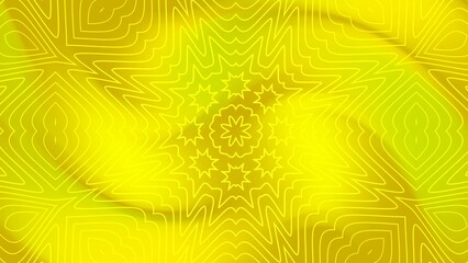 yellow kaleidoscope background wave fluid, copy space HD unique illustration 