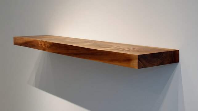 Wooden floating shelf with a minimalist design