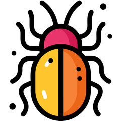 Vibrant TwoToned Bug Illustration with Detailed Antennae
