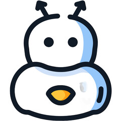 Whimsical Cartoon Character with Antennae and Unique Facial Features