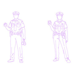 police officer lineart illustration