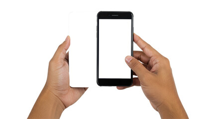 Isolated Hands Holding Smartphone