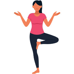 Woman in Tree Pose Demonstrating Balance and Mindfulness