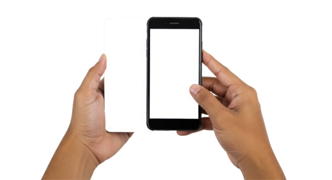 Isolated Hands Holding Smartphone