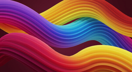 Obraz premium Vibrant Rainbow Wave Abstract Background Illustration